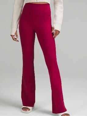 High-Rise Flare Pants in Deep Berry